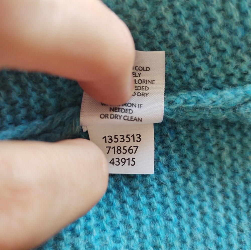 J.Jill sweater Extra Large XL wool blend Blue knit chunky pull over long sleeve - Picture 8 of 11